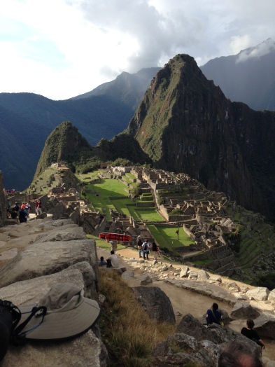 first glance of Matchu PIcchu from the Inka Trail